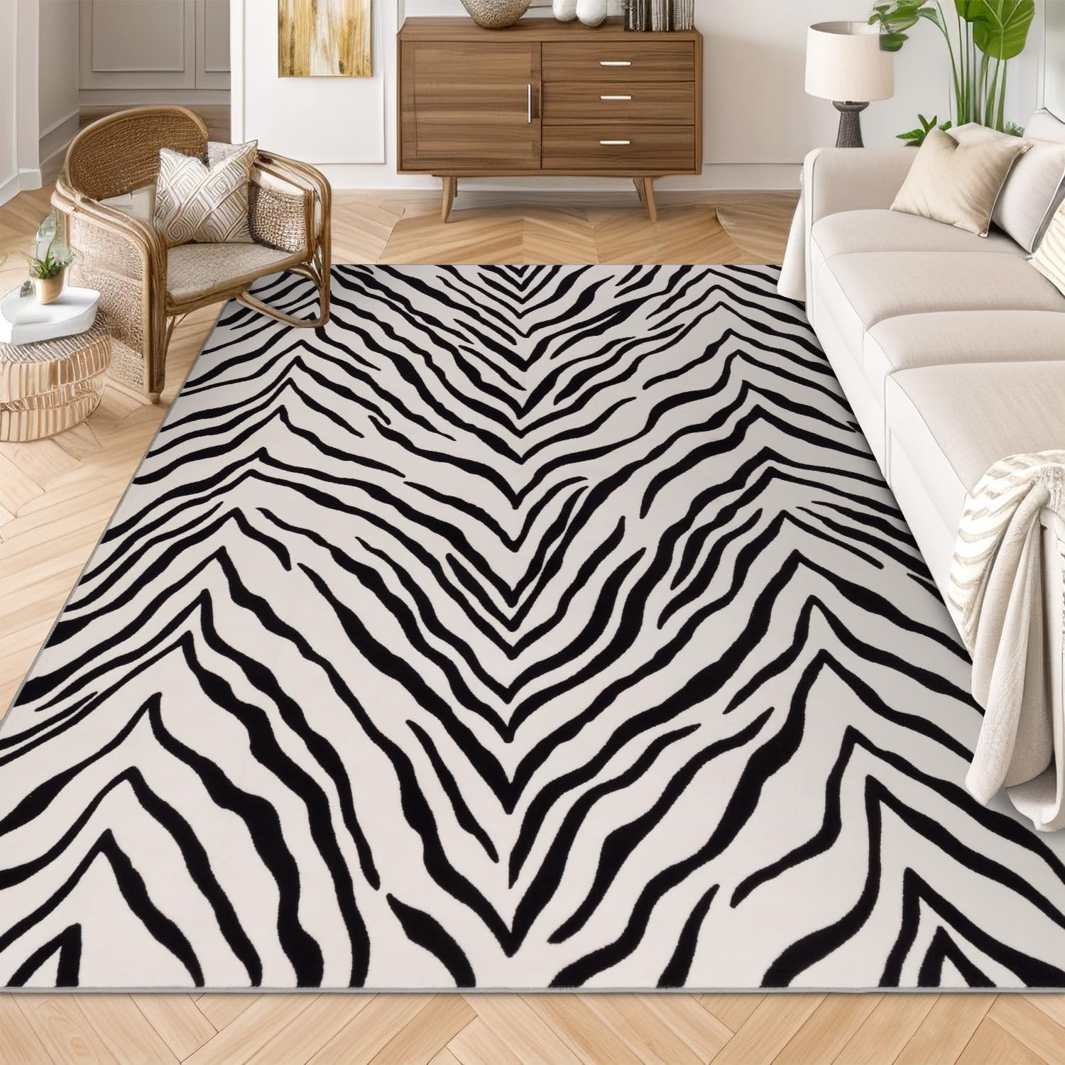 Tapis de salon confortable pour chambre et bureau moderne grand format beige
