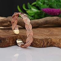 Vista 36 de Handmade Elegant Copper Bracelet for Women - Pure Copper Bracelet for Pain Relief and Stress Relief - Adjustable Entwisted Copper Bracelet to Fit