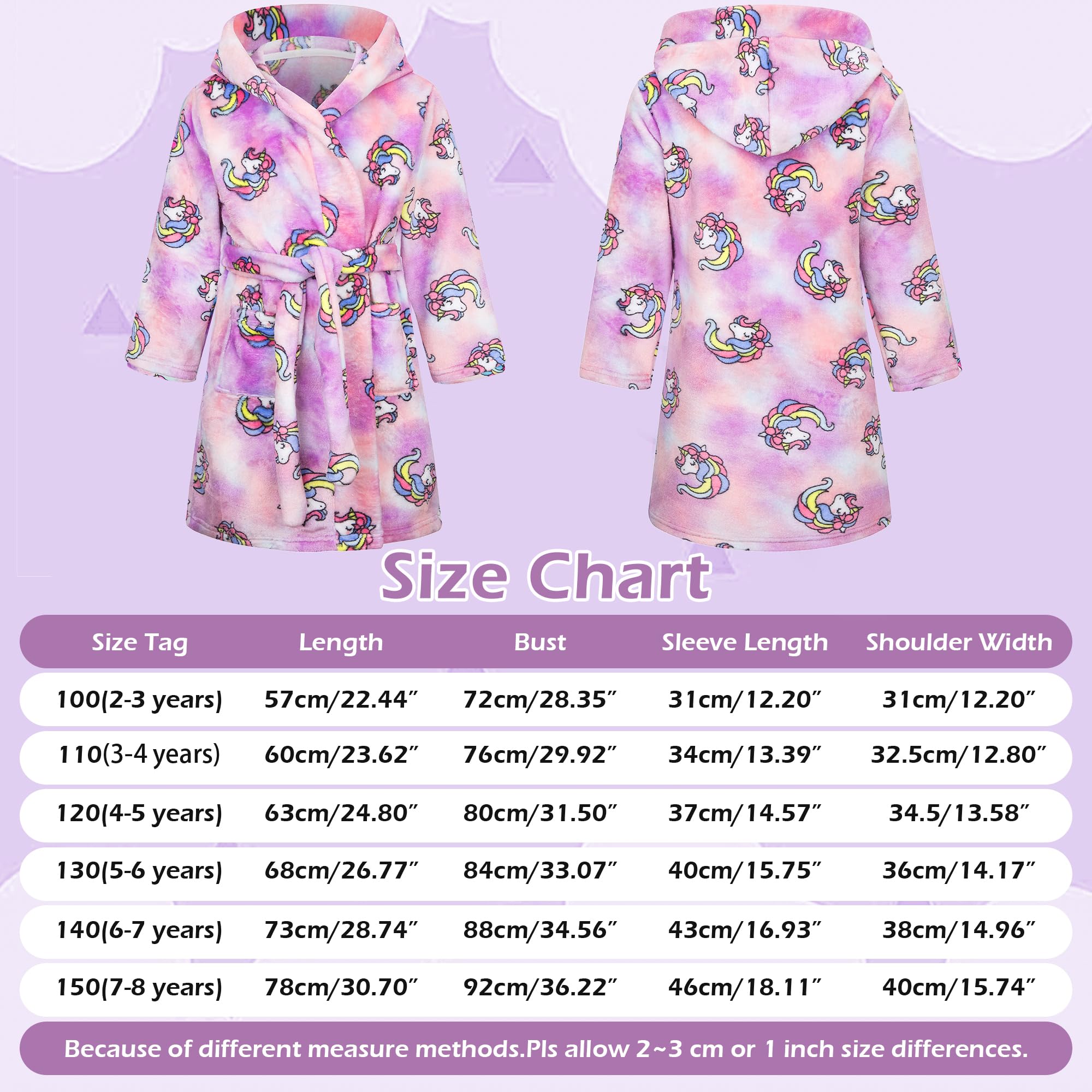 Bademantel für Kinder Mädchen Jungen Fleece Kinderbademantel mit Kapuze, Flanell Flauschig Morgenmantel Supersoft Kuschelig Cartoon Lang Roben Weich Dressing Gown Warm Pyjama Gr.92-128