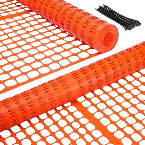 Ohuhu Plastic Garden Fence Safety Fence, 4'x100'/15LB Heavy Duty Reusable Netting Plastic Mesh Fence Roll, Temporary Fencing for Animal Barrier Pool Fence Snow Fencing for Poultry Rabbits Chicken Dogs