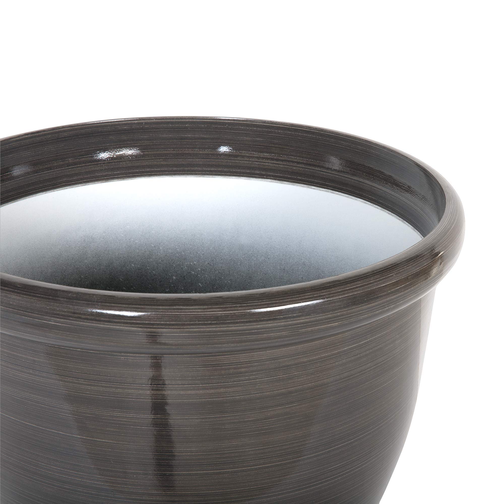 Beliani Grand Cache-Pot Rond Marron, Diamètre 44 cm en Mélange de Fibres au Design Moderne Idéal pour Intérieur et Extérieur