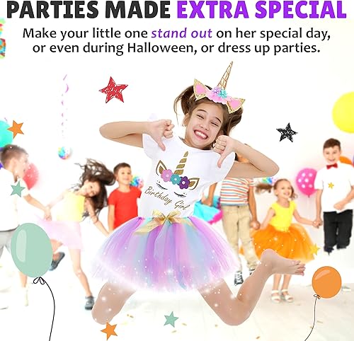 Miniatura 8 de Unicorn Birthday Outfit for Girl Unicorn Tutu Dress Birthday Girl Shirt with Headband