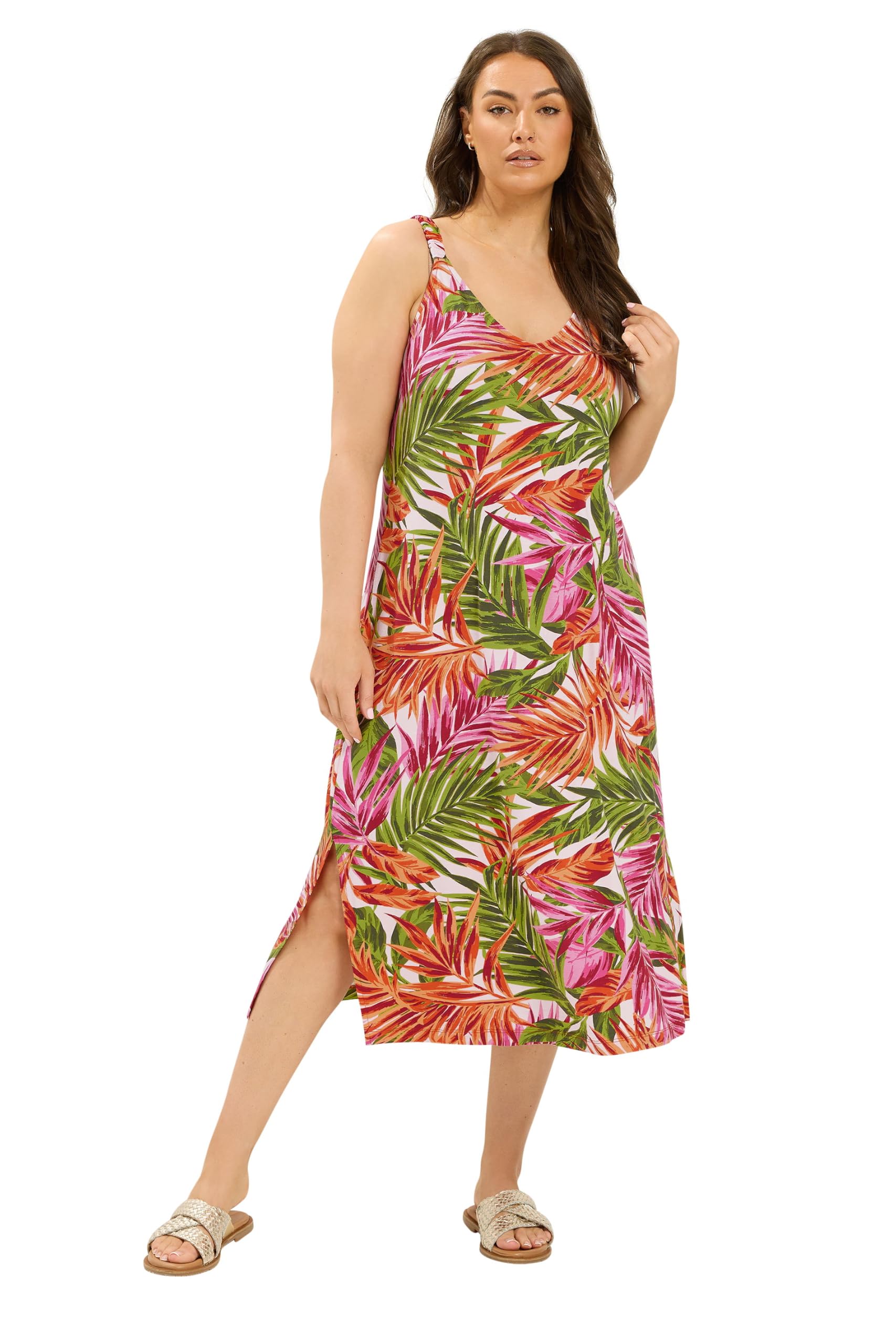 Yours Women's Pink Sleeveless Maxi Dress In Size 26-28