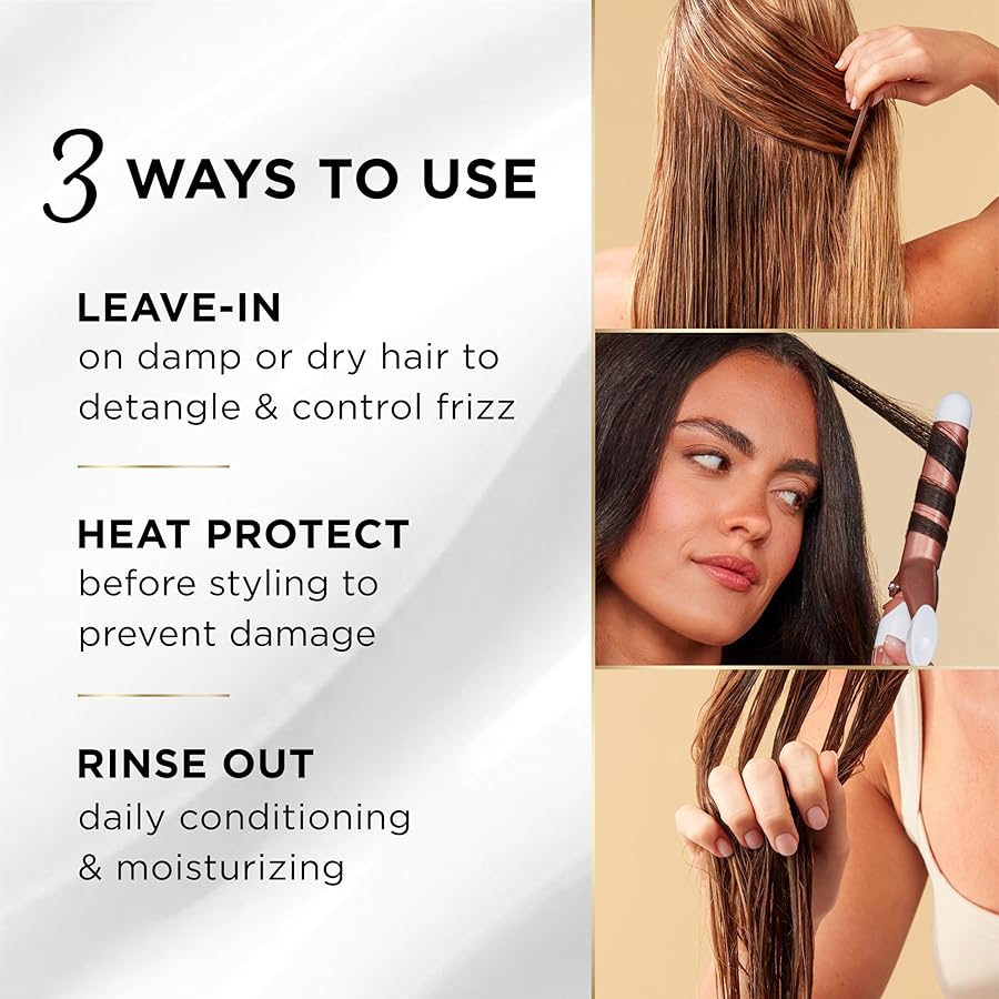 Pantene Miracle Rescue 3 in 1 Leave In Conditioner, Rinse off Conditioner, Heat Protectant for Hair, Detangler, Anti Frizz, Moisturizing, For All Hair Types, Safe for Color Treated Hair, 6.0 fl oz - image 4