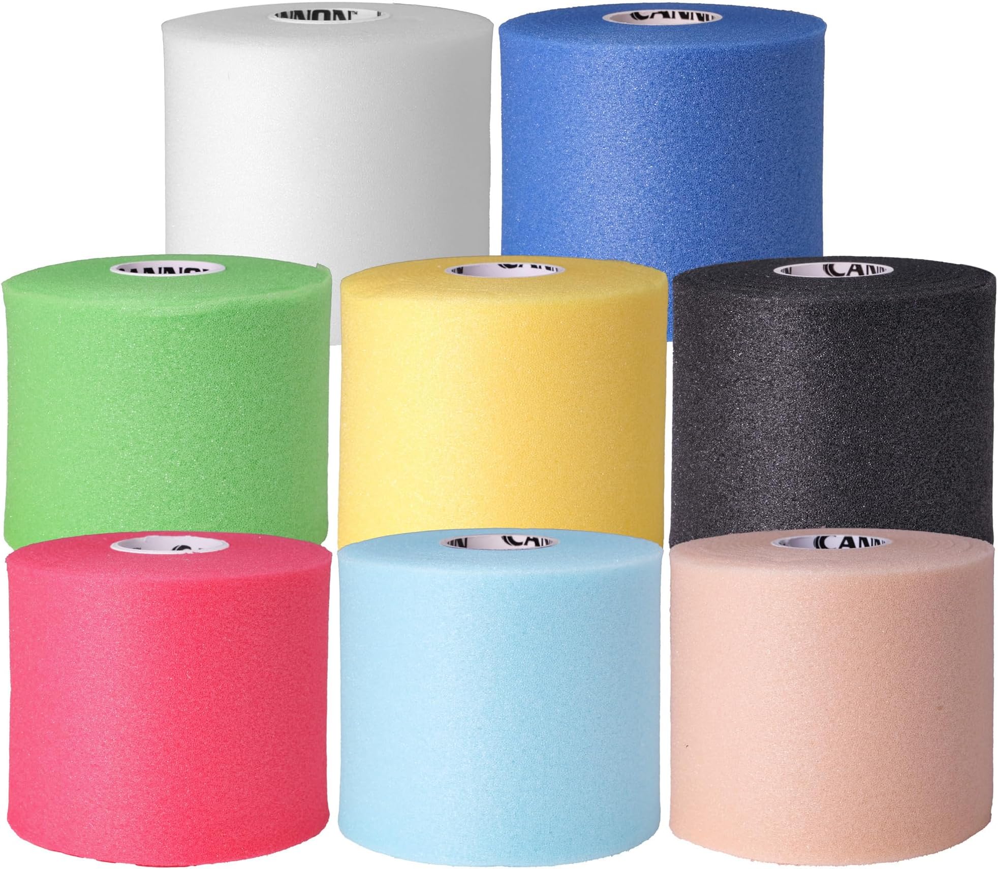 Pre Wrap Foam Underwrap - 8 Pack, 2.75" x 30 Yards Per Roll (240 Total Yards) - Athletic Underwrap for Sports Tape, Training & Exercise, Assorted Colors
