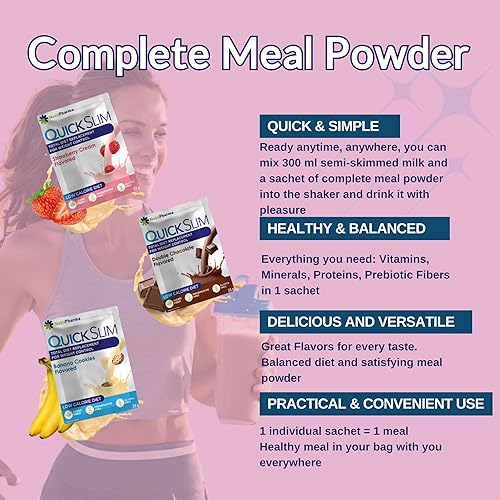 Miniatura 42 de Quick Slim - Batidos altos en proteínas para perder peso, 30 porciones, reemplazo completo de comida, batidos dietéticos para mujeres y hombres
