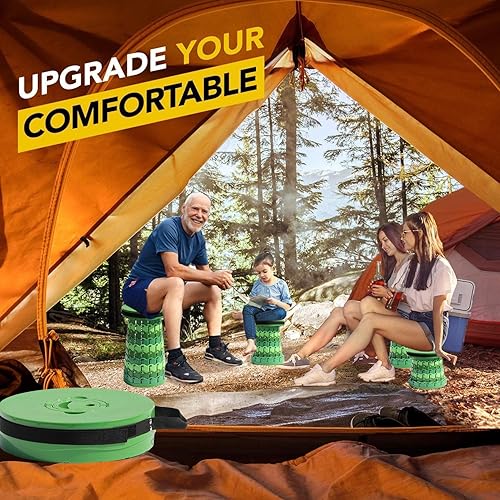 Miniatura 2 de Taburete plegable retráctil portátil mejorado de 19.7" con cojín, taburete plegable telescópico para adultos de alta resistencia con capacidad