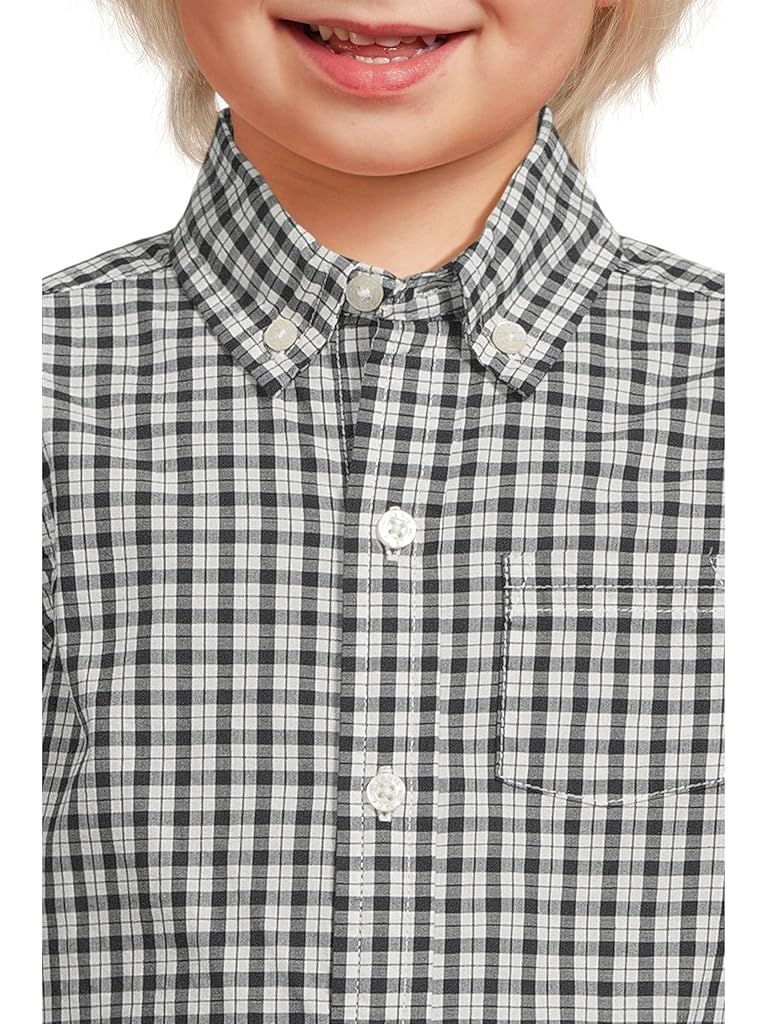 Multi Janie and Jack Plaid Poplin Button Down Shirt (Infant)