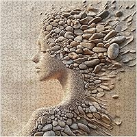 Vista 2 de Hermosas mujeres rompecabezas artísticos para adultos, 1000 piezas de naturaleza, bonitos rompecabezas estéticos imposibles de playa, rompecabezas