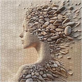 Beautiful Women Art Puzzles for Adults 1000 Pieces Nature, Pretty Beach Aesthetic Impossible Jigsaw Puzzles, Hard Difficult Challenging Puzzle