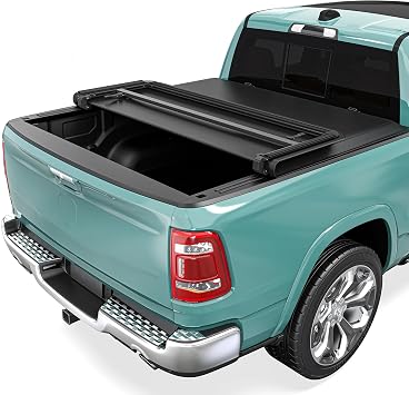 Soft Tri-Fold Truck Bed Tonneau Cover for Dodge Ram 1500 2009-2026 5.7ft | Tri-Folding Truck Bed Cover for Dodge Ram 1500 2009-2026 Incl. Classic & New 5.7 Feet Bed Without Rambox