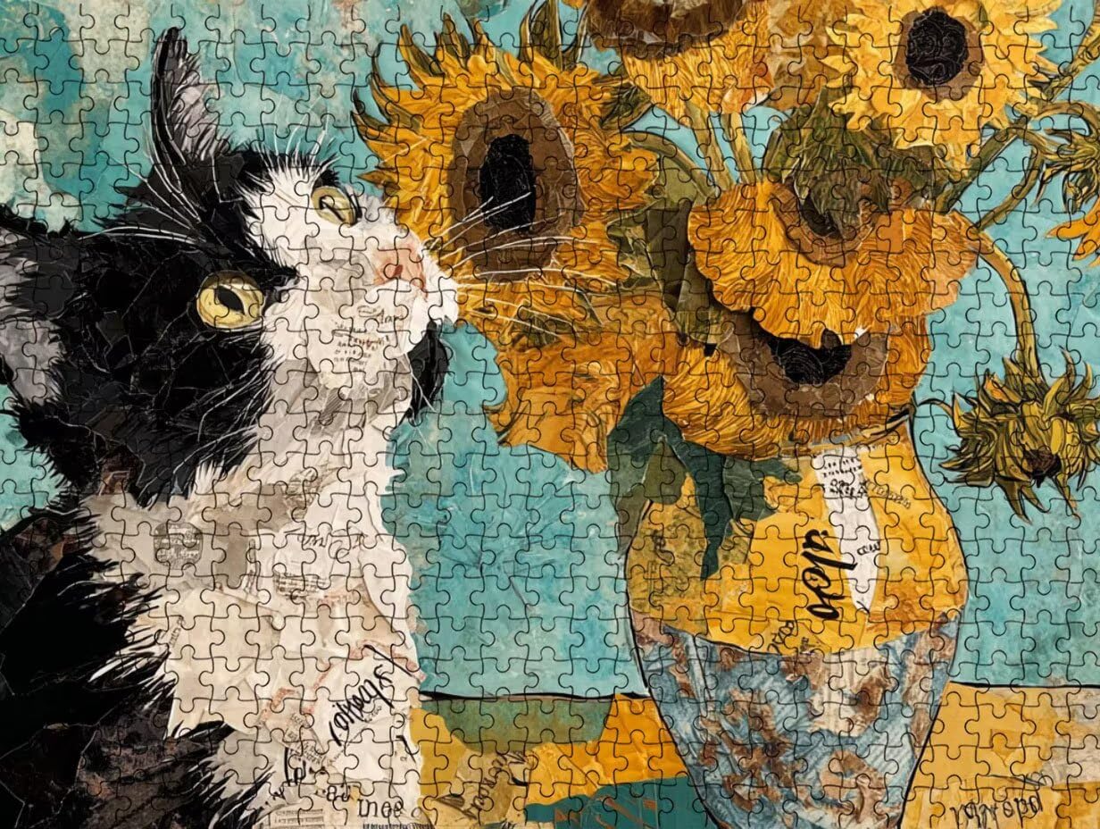 Puzzle 4000 para Adultos, Girasol De Gato, Rompecabezas Clásicos LDYQS7-411