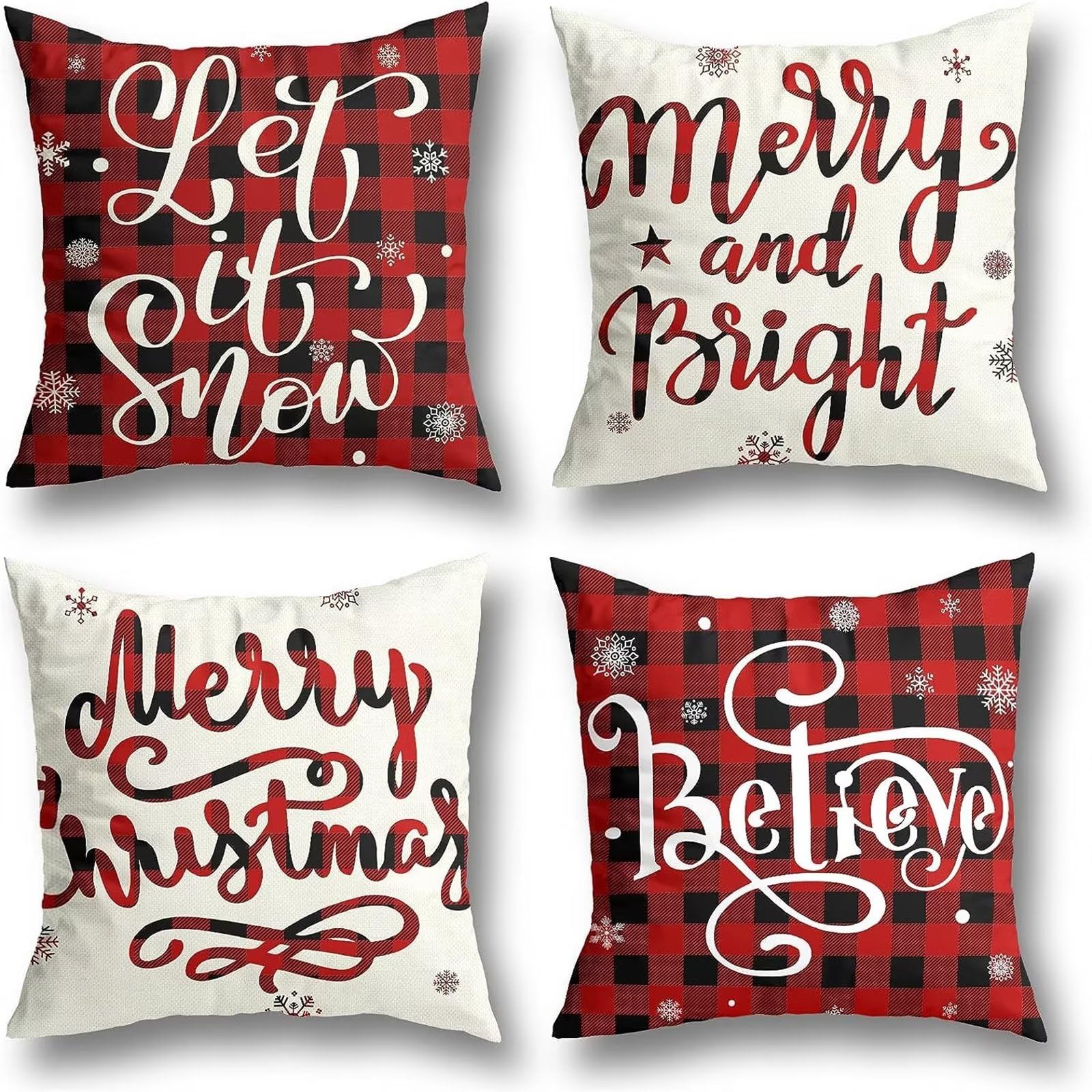 Christmas pillow cover 50x50 anti-plis en lin pour canapé de fête