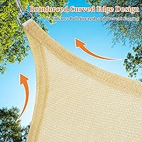 Vista 5 de Shade&Beyond - Toldo triangular tipo vela de 12'x12'x12' con toldo permeable de arena para patio, jardín, terraza, pérgola