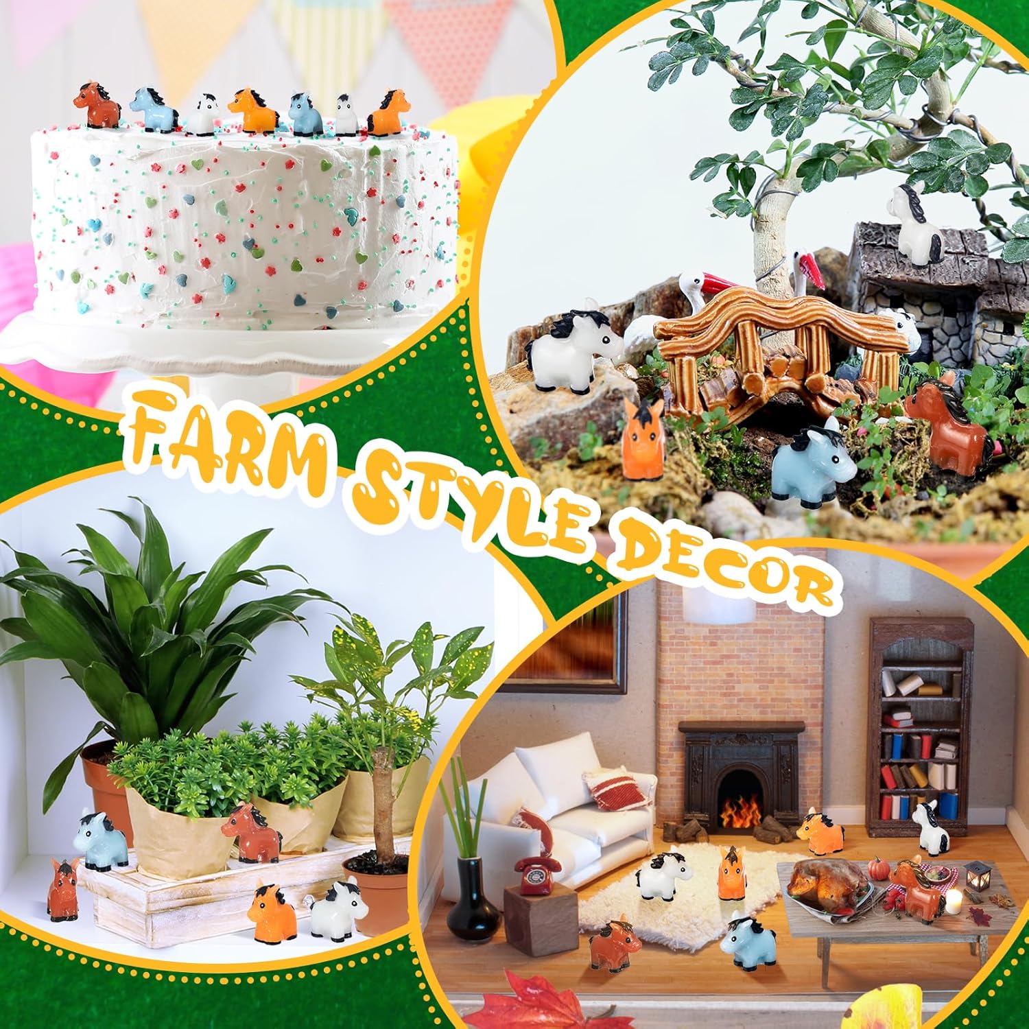 Shappy 80 Pcs Luminous Mini Horse Figurines Resin Miniature Cute Animals Mini Figurines Horse Glow in The Dark Ornament for Garden Accessories Landscape Cake DIY(Luminous) - Image 5