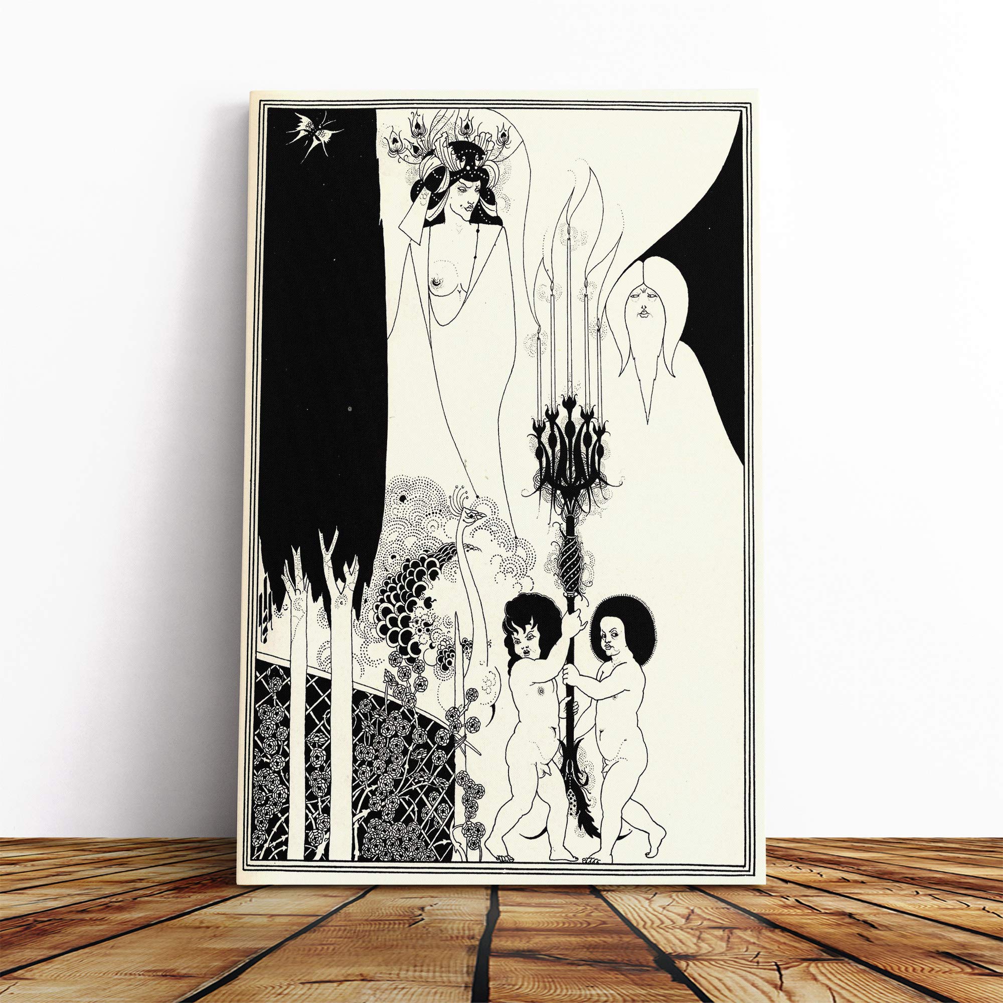 Aubrey Beardsley The Eyes of Herod Canvas Print | Gallery Wrapped 30mm Frame Wall Art | 24x16 inches | Ready to Hang | Modern Picture | Living Room Bedroom Lounge Office
