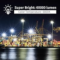 Vista 6 de Luz de inundación LED de 600 W, luces de seguridad súper brillantes para exteriores de 60000 lm con ángulo de iluminación más amplio, luz blanca