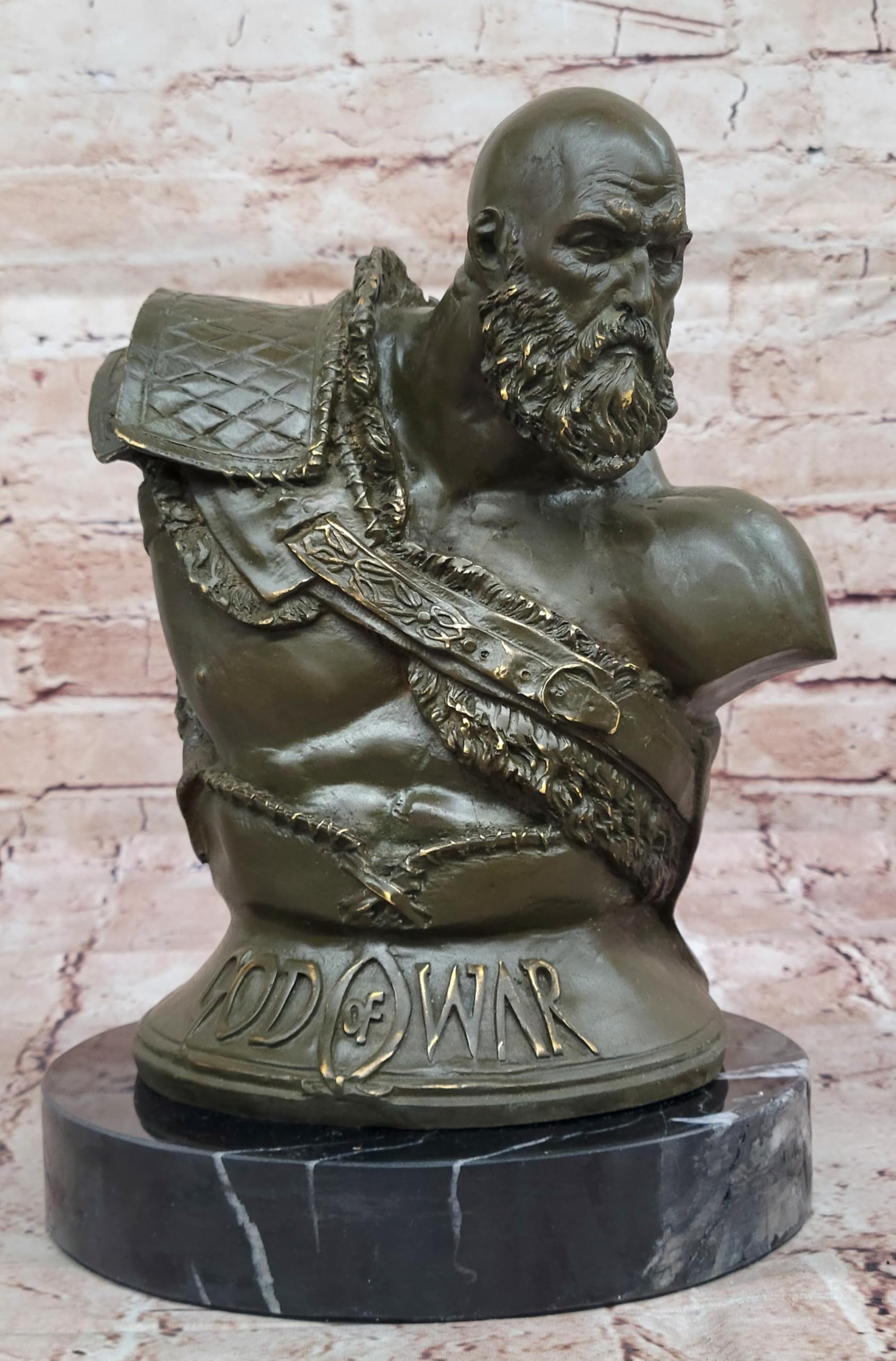 Kratos Bronze Bust Statue Signed Artwork Hot Cast Sculpture Museum Quality Collectible Decorative Artwork Gift by Classy Bronze