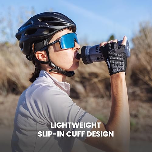 Miniatura 5 de GripGrab Guantes de ciclismo de verano acolchados con dedos cortos, ligeros, acolchados, sin dedos, para bicicleta de carretera