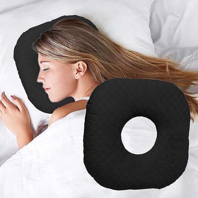 Wuronsa Ear Piercing Pillow for Side Sleepers, Pillow with an Ear Hole for CNH and