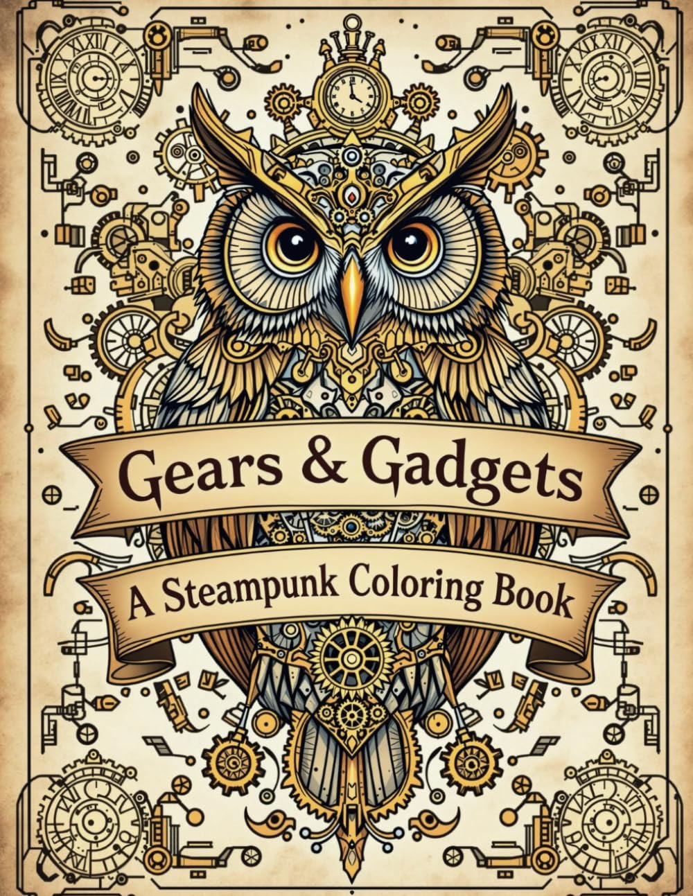 Gears & Gadgets Adult coloring book steampunk: Mechanical coloring pages for Creative and relaxation