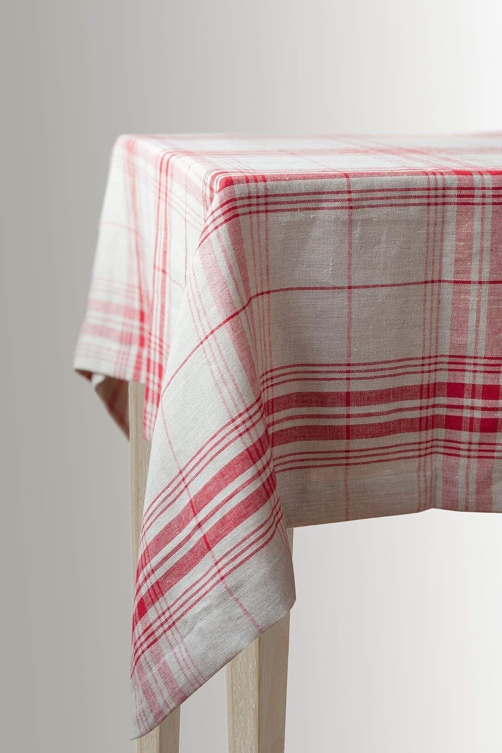 Tartan linen tablecloth Large rustic linen table cloth