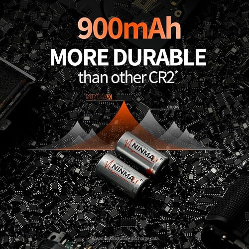 Miniatura 2 de Batería de litio CR2 de 3 V, paquete de 4 baterías de litio de 900 mAh CR2 de 3 voltios más duraderas, de larga duración para video y cámaras,