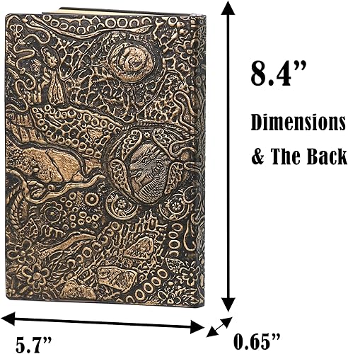 Miniatura 2 de Diario sin forro  DND Dragon Brass 3D en relieve de tapa dura, cuaderno de bocetos A5 en blanco, 8.4 x 5.7 pulgadas (100 hojas, 200 páginas)
