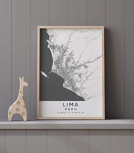 Miniatura 9 de Mapa de Lima, Perú, Light 2 (12x16)