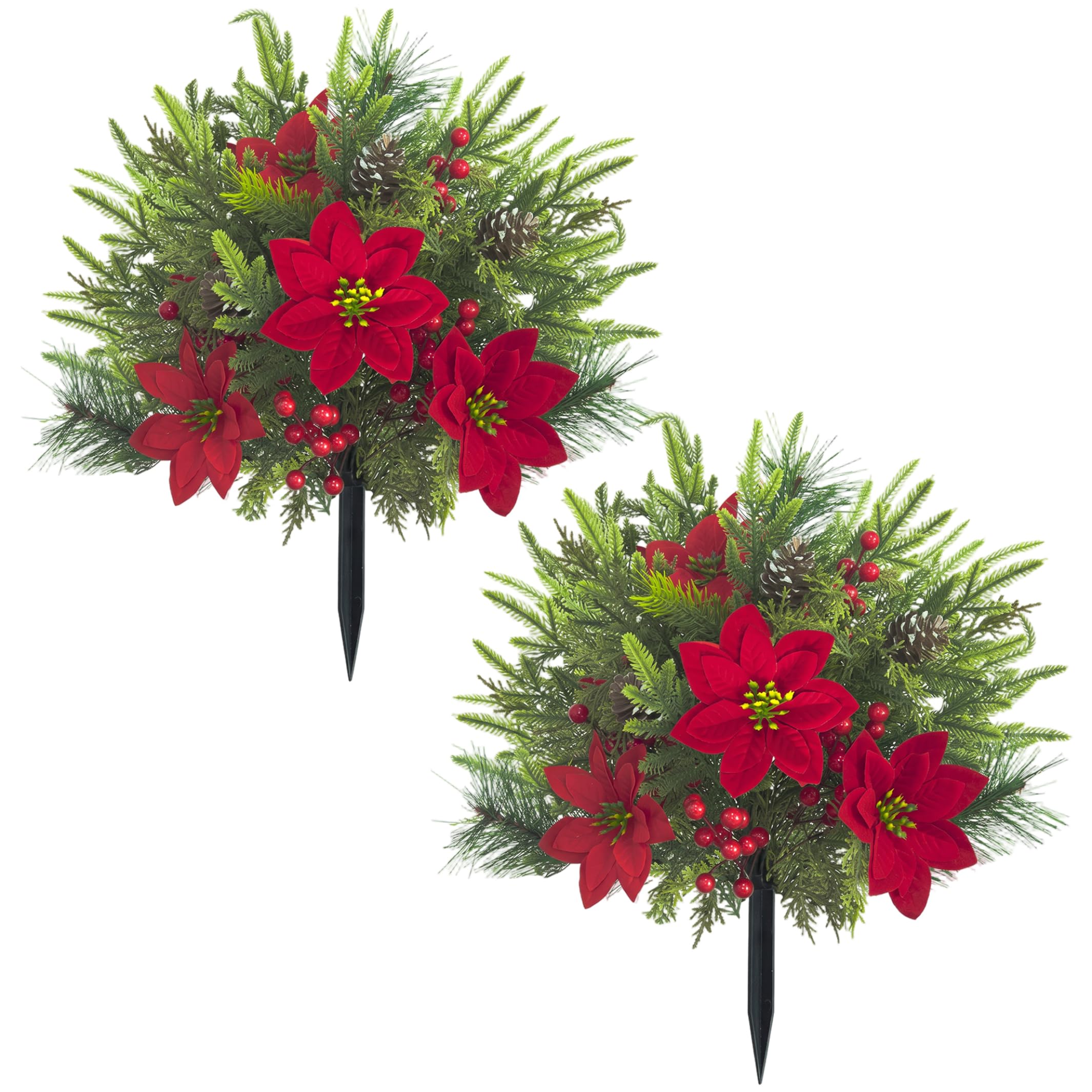 Estaca Artificial para jardín de Plantas al Aire Libre, decoración de árboles topiarios navideños de 2 Piezas