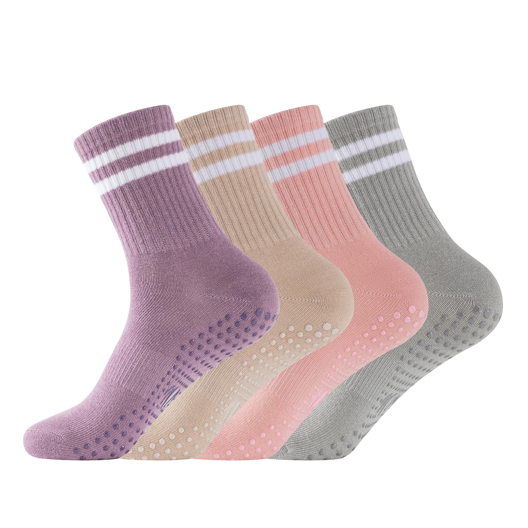 The Essentials Wardrobe 4PK Ladies Yoga/Pilates Ankle Socks - UK 4-8/EU 37-41 - Pastel