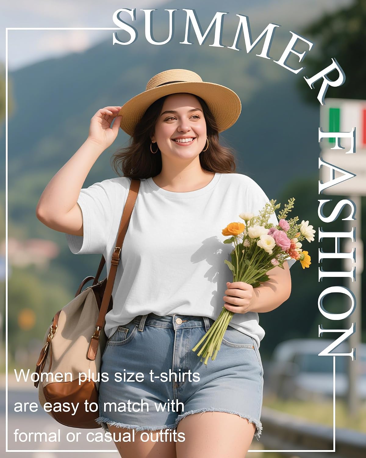 Evervibe 3 Pack Plus Size Women's T-Shirts Crew Neck Short Sleeve Tops Loose Fit Casual Summer Basic Plain Tees
