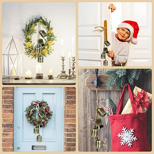 Miniatura 5 de Campana de Navidad, campana azul, decoración de Navidad, decoración de campana de guirnalda, campana de puerta, decoración de árbol de Navidad,