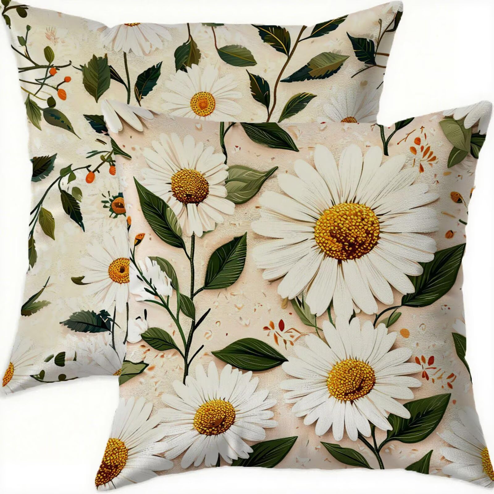 Housse coussin 80x80cm vintage blanc pour salon et chambre chic
