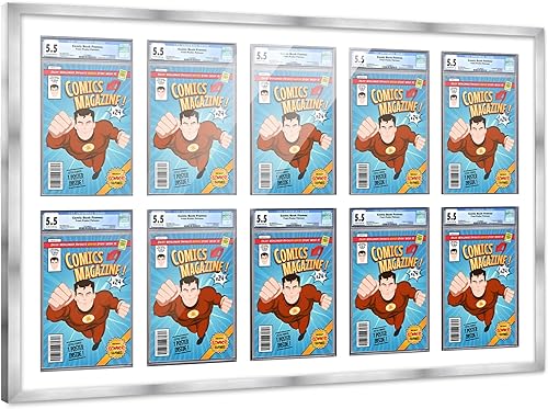 Miniatura 269 de Poster Palooza Marco de cómic con paspartú para 2 cómics CGC, CBCS o PGX Graded Comics – Marco de cómic negro para cómics de 8.125 x 13 pulgadas