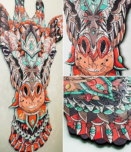 Miniatura 7 de Hodslen Woods - Rompecabezas de madera de animales para niños (más de 12 años), adultos, adolescentes, familia rompecabezas de madera natural con