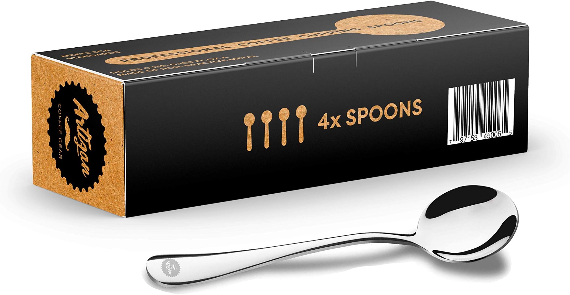 Specialty Coffee Association (SCA) Professional Coffee Cupping Spoon - Stainless Steel (4 Spoons)