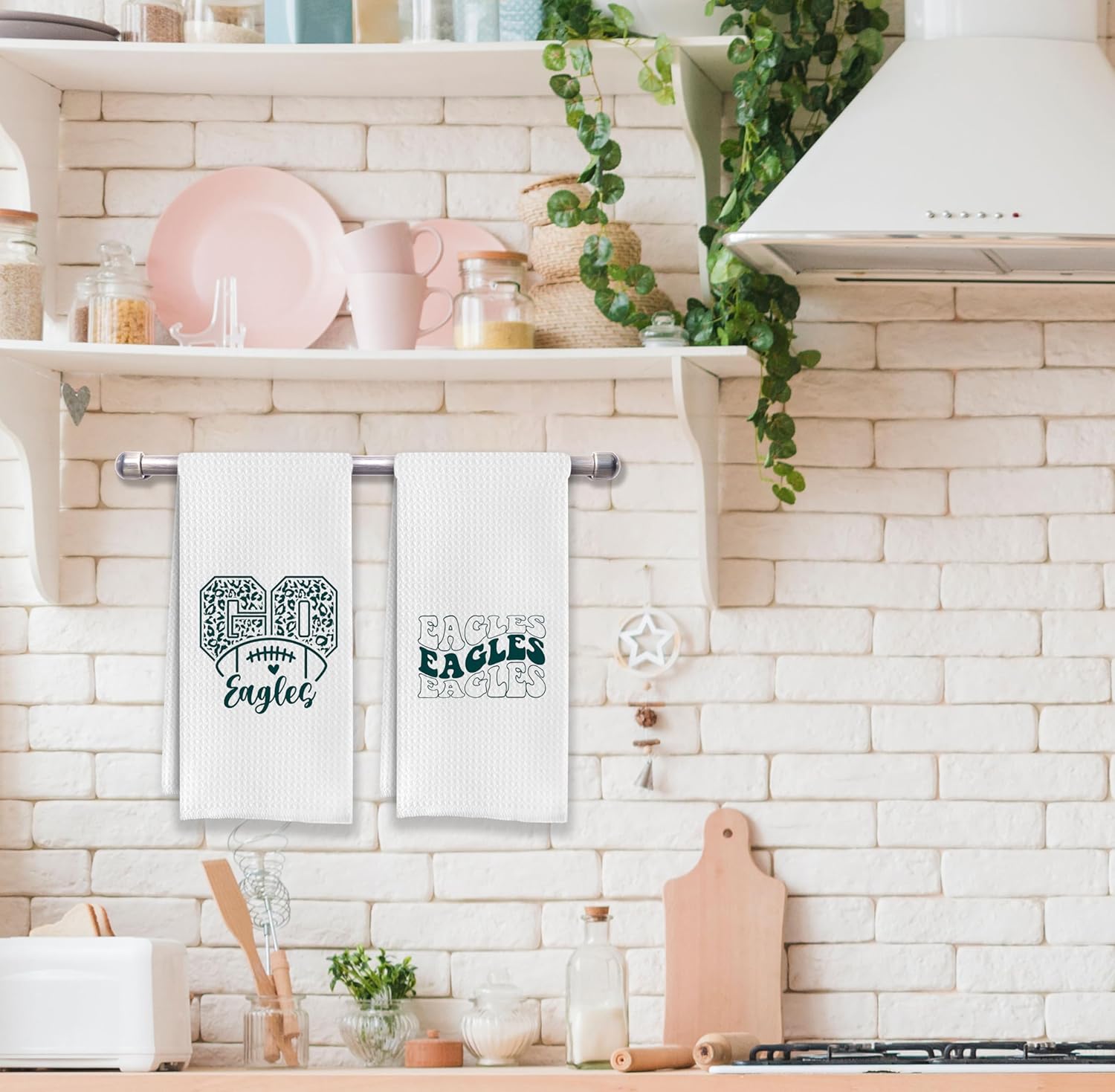 IWXYI Football Kitchen & Hand Towels, Eagles Waffle Weave Dish Towels (1624 Inches) - Image 2