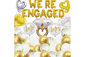 48 Pieces Engagement Party Decoration Set with Mr and Mrs Balloons, Diamond...