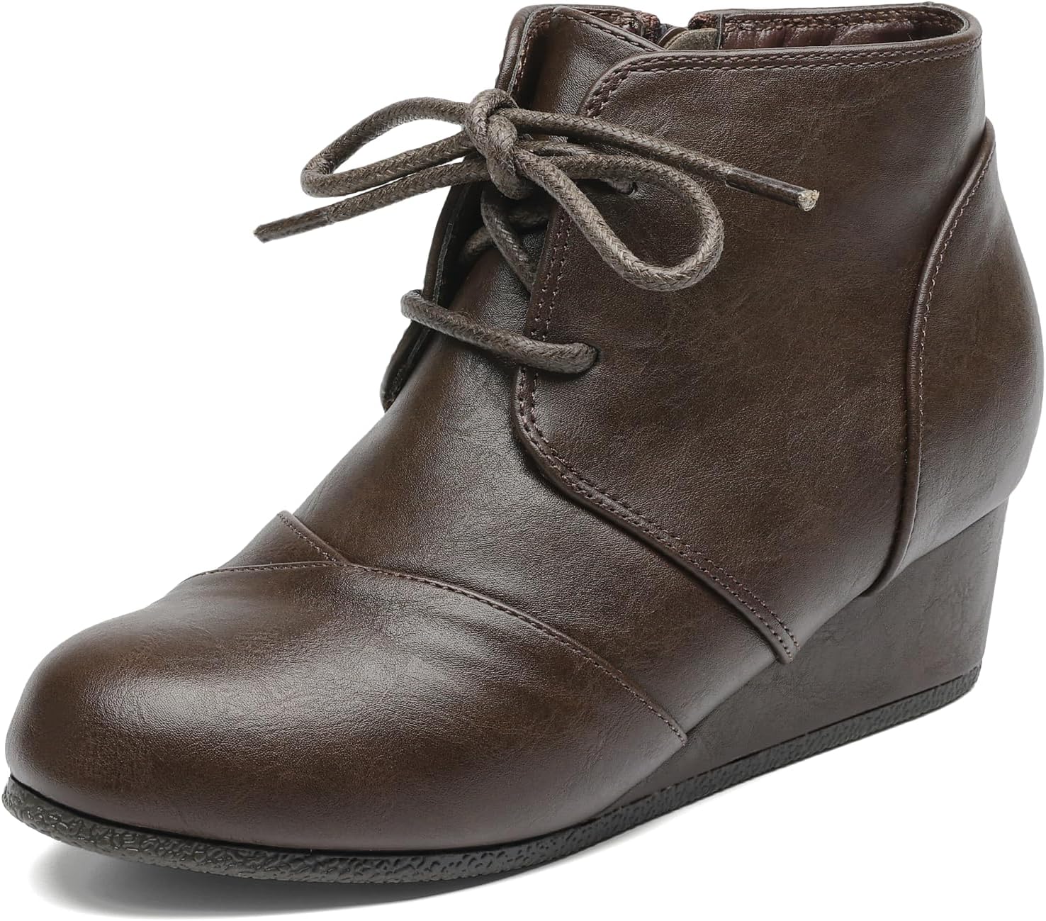 DREAM PAIRS Girls Low Wedge Heel Booties Side Zipper Ankle Boots Toddler/Little Kid/Big Kid