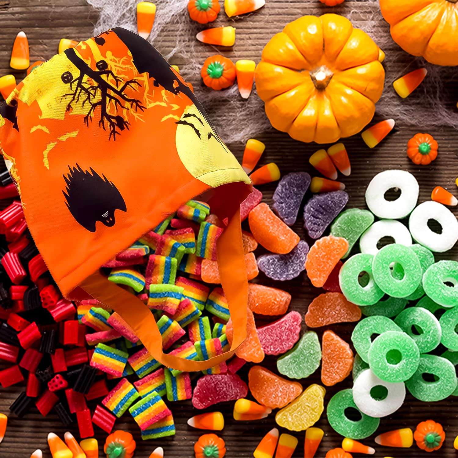 RosyFate 3 Pièces Sac Citrouille, Sorcière Vampire D'Halloween, Trick Or Treat Pour Halloween Party - Aide Les Enfants à Mendier Des Bonbons Et Des