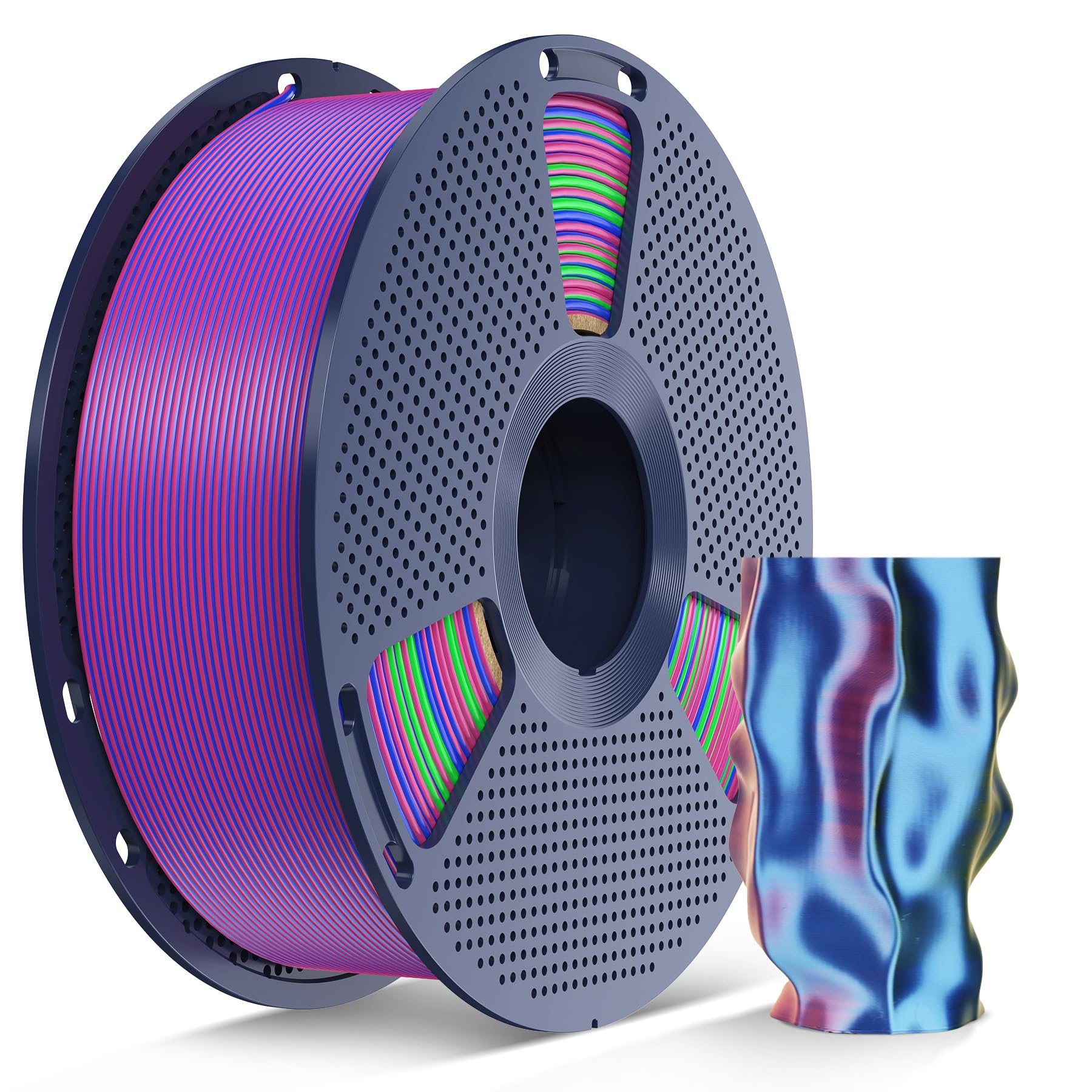 SUNLU Silk Triple Color PLA Filament, 1KG, (Blue Green Purple)