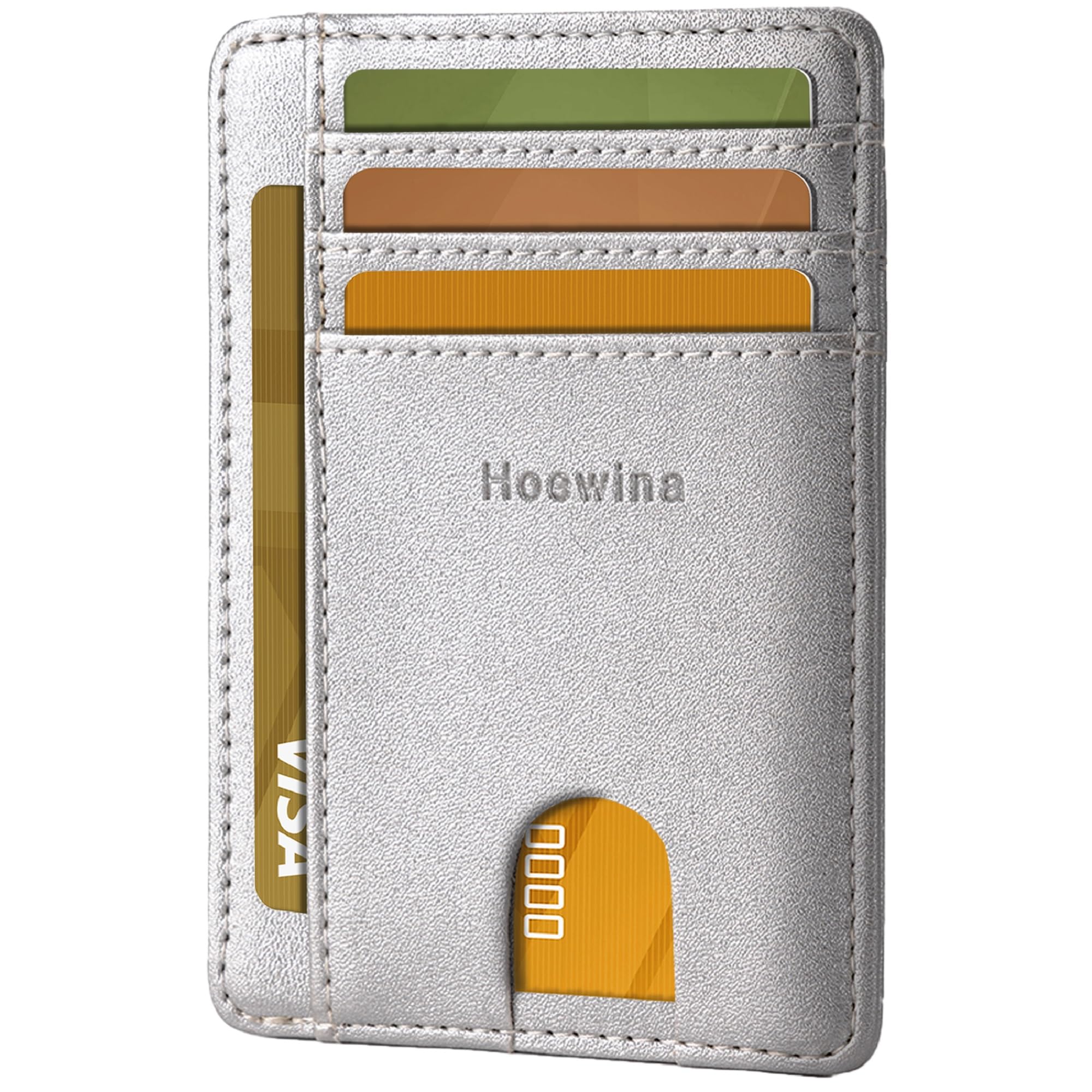 Hoewina Slim Wallet for Men, Credit Card Holder Wallet, Minimalist Design - RFID Blocking Front Pocket Leather Thin Wallet for Men and Women(Sand