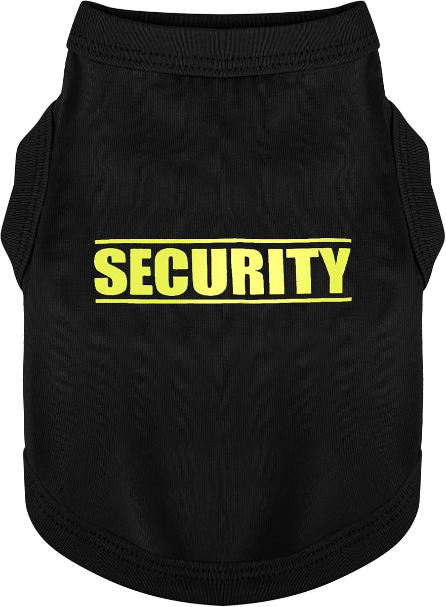 Descubra el acogedor desgaste canino de algodón: camiseta de perro suave, ligera y transpirable con gráficos llamativos (seguridad), ¡manteniendo a su amigo peludo cálido y cómodo! Negro XS