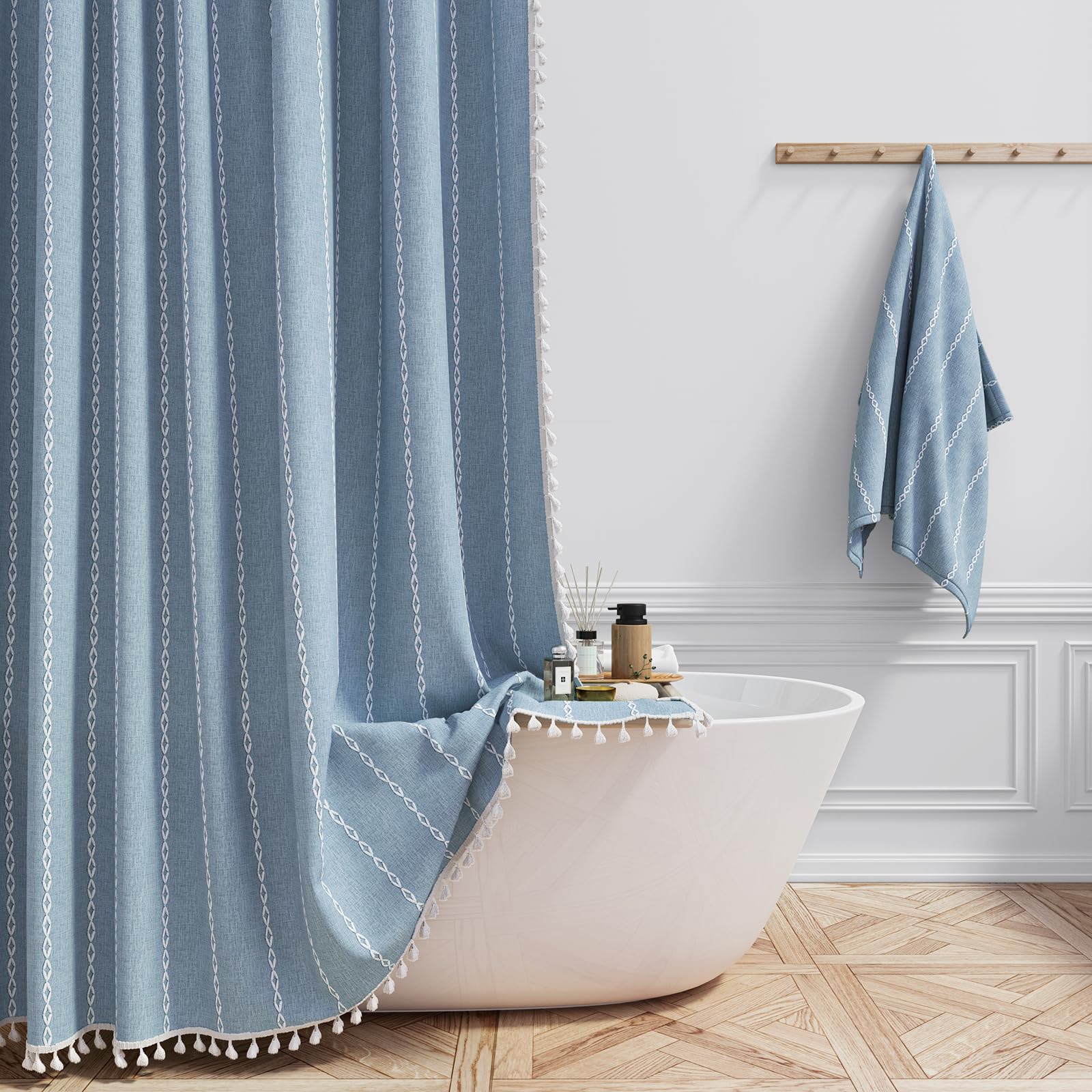 BTTN Extra Long Shower Curtain