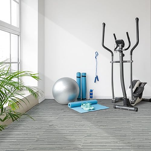 Miniatura 4 de Sorbus Tapetes de madera de grano de madera, tapetes entrelazados de espuma, azulejos de 38 pulgadas de grosor, tapetes de madera, bordes de