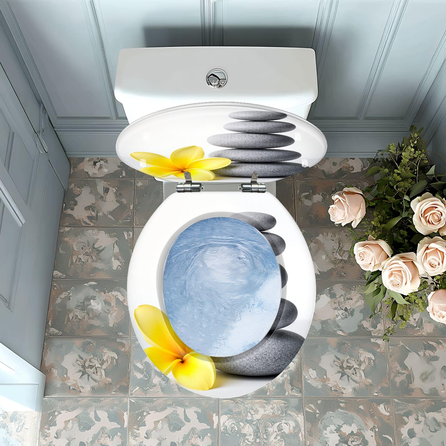 Asiento de inodoro silencioso, cerrado, redondo, baño