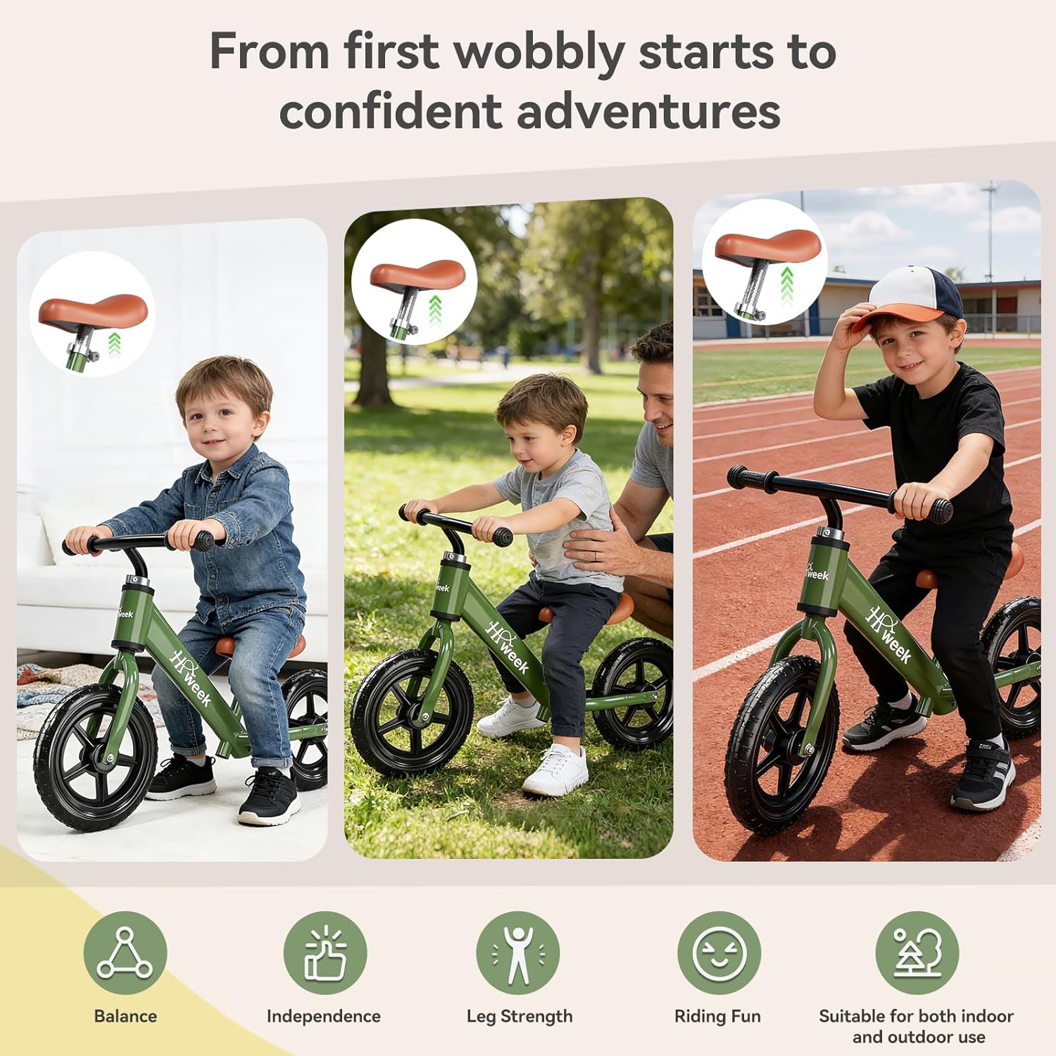 Toddler Balance Bike 12” No Pedal Training Bicycle for Kids 24 Months to 5 Years Tool-Free Adjustments Seat and Handlebar Best Gift for 2 3 4 5 Boys Girls | No Pedal, Training Bicycle, for Kids, Seat and Handlebar, Best Gift