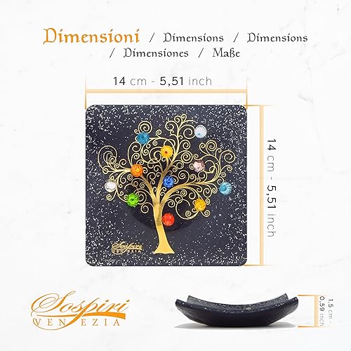 Miniatura 2 de SOSPIRI VENEZIA Plato decorativo de cristal de Murano, cuenco decorativo de cristal, centro de mesa de regalo, árbol de la vida, bandeja para