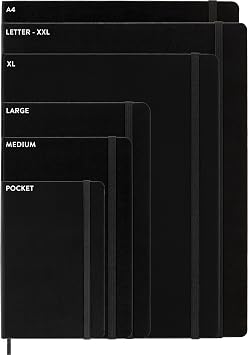 دفتر ملاحظات Moleskine Classic ، غطاء صلب ، جيب ( 3.5 × 5.5 ) مربع / شبكة ، أسود ، 192 صفحة